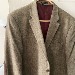 Tommy Hilfiger Blazer Mens large Brown Tweed Plaid Sport Jacket USA Made Casual